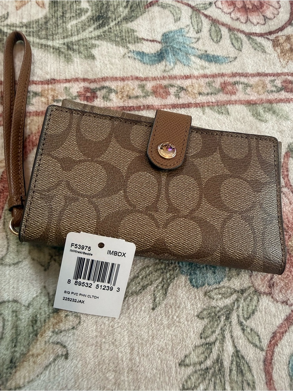 Coach Brown Signature Canvas Wristlet
